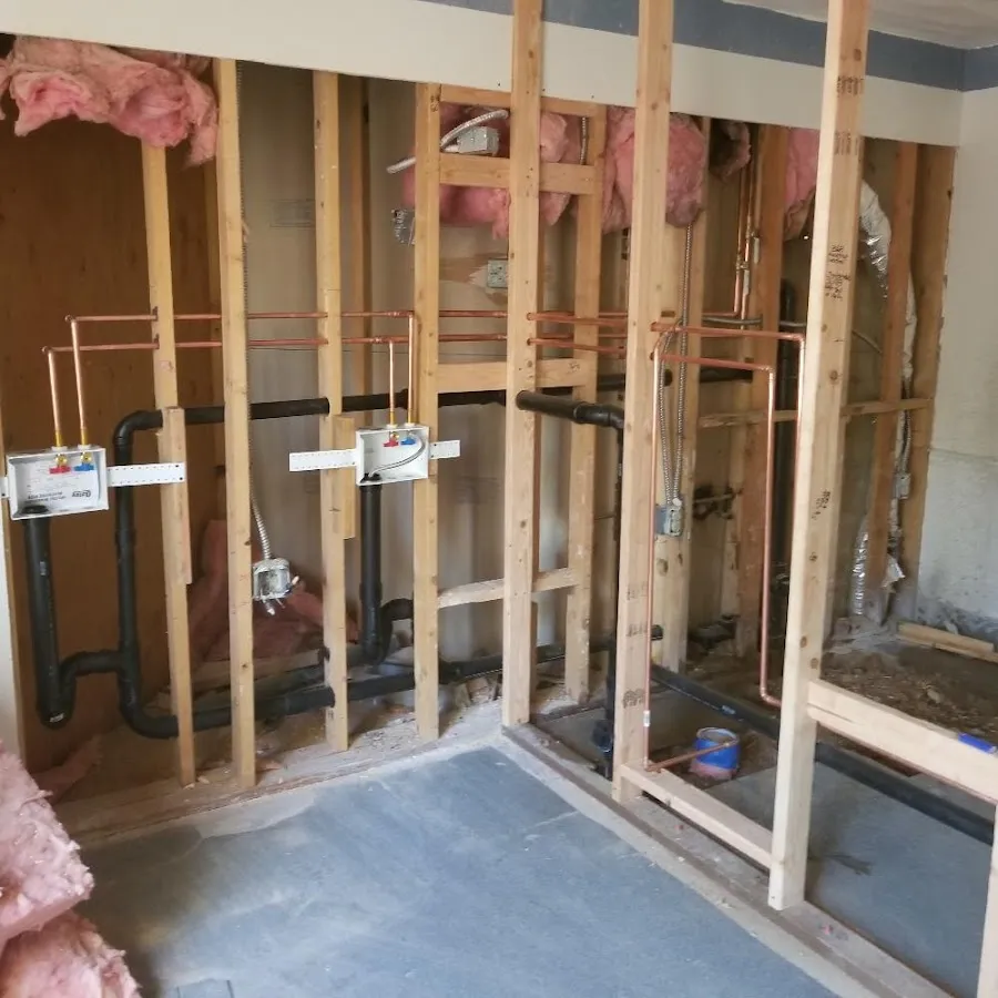 Copper pipe rough-in and plumbing installation in Leesburg